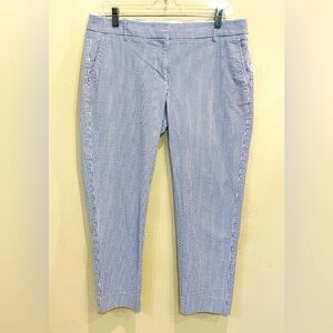 J Crew Straight Leg Ankle Pants  seersucker